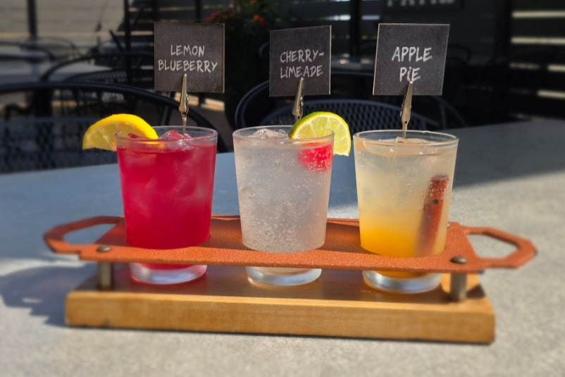 image of a flight of cocktails